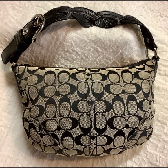 VTG Coach BoHo Canvas & Leather Shoulder Handbag - Picture 7 of 11